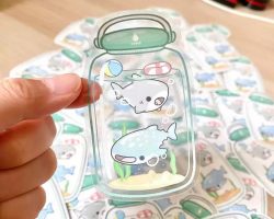 Sharks In A Bottle Sticker Cute Water Bottle Stickers $3.99