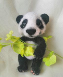 felting wool panda bear