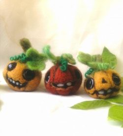 Halloween wool felt pumpkins