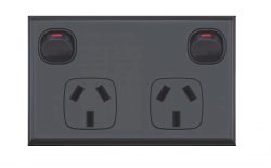 BLACK GPO DOUBLE POWER POINT SOCKET