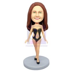 Sexy Female In Black Bikini Custom Figure Bobbleheads