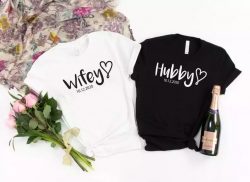 Custom Hubby Wifey Shirts Honeymoon Shirt Husband And Wife Shirts