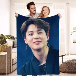 Bts Blanket , Throw Blanket Size 50×60, Logo with signature Blanket