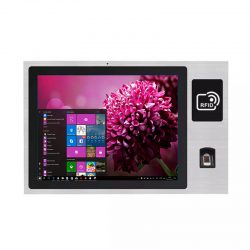 12.1 inch flat bezel panel mount panel pc with RFID and Fingerprint identification