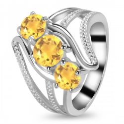 Triple Stone Citrine Ring