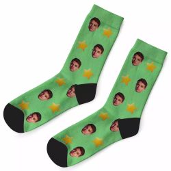 Lando Norris Socks Custom Photo Socks Star Socks Green $19.95