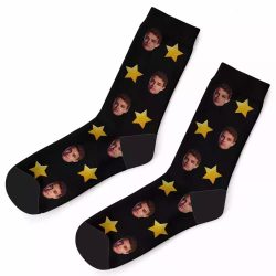 Lando Norris Socks Custom Photo Socks Star Socks Black $19.95