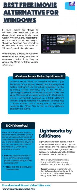 Best Free iMovie Alternative for Windows