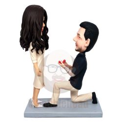 Custom Happy Proposal Couple Bobbleheads