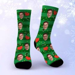 True Crime Obsessed Socks Custom Photo Socks Christmas Socks Heart Stripe Print $19.95