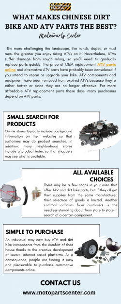 What Makes Chinese Dirt Bike and ATV Parts the Best?