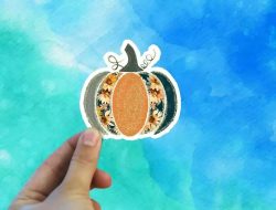 Glitter Pumpkin Sticker Beautiful And Refined Glossy Pumpkin Decorating Stickers $4.99