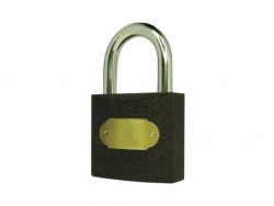 Gray iron padlock