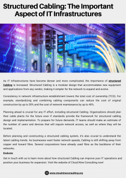 Structured Cabling: The Important Aspect of IT Infrastructures