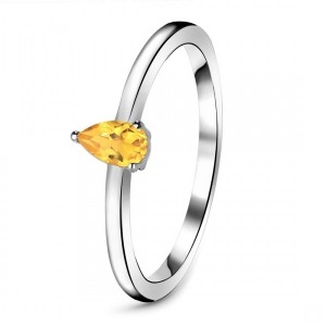 Solitaire Citrine Ring