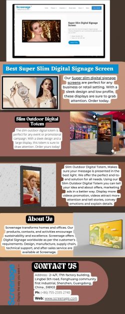 Best Super Slim Digital Signage Screen