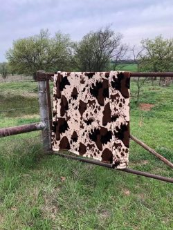 Cow Print Soft Blanket, Cow Print Blanket $17.95