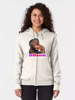 Homiesexual Hoodie Jidion, Jidion eat burger Zipped Hoodie $39.95