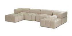 Elegantly Designed Cloud Mocha Large U Shape Sofa Bed