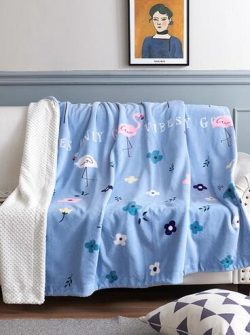 Printed milk velvet double blanket