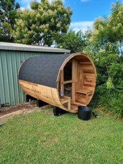 8 mm tempered glass Outdoor Barrel Sauna