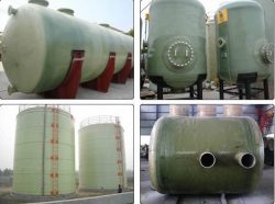 FRP GRP horizontal type chemical storage tank