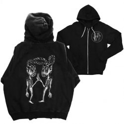 Rhinestone Skull Hoodie, Twins Skull Zip-up Hoodie $39.95