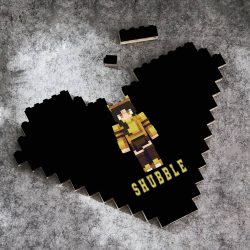 Shubble Merch Heart Shape Building Blocks Gift for Fans Shubble In Minecraft Skin Building Block ...