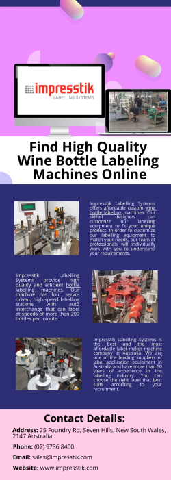 Find High Quality Wine Bottle Labeling Machines Online