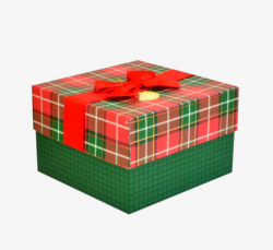 Christmas gift box with lid – red and green Christmas ornaments design gift box for Christ ...