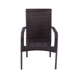 Cane armrest, single backrest, PE rattan home chair