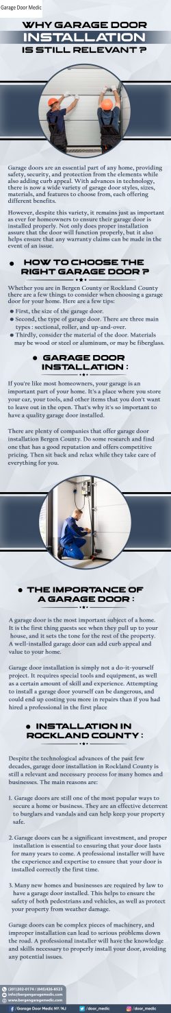 Why Garage Door Installation Is Still Relevant?