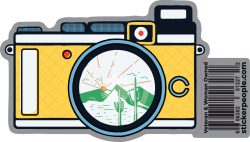 Camera with Desert in Lens Sticker- Sticker People