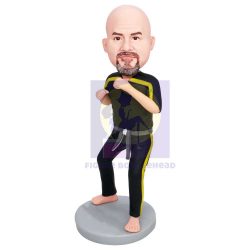 Male Karate In Black Karate Suit Custom Figure Bobbleheads