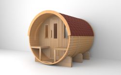 SAUNASNET Canadian Wood Outdoor Barrel Sauna Room