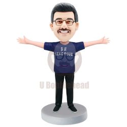 Custom Be Generous Male Bobbleheads With Outstretched Arms