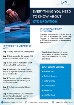 Updation of KYC’s and Signatures