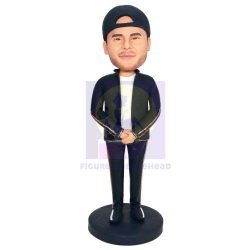 Male In Black Sports Suit Custom Figure Bobbleheads