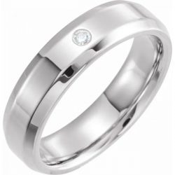 Men’s Diamonds Wedding Band with Half-Round Edge