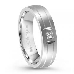 Double Inlay Diamond Wedding Band