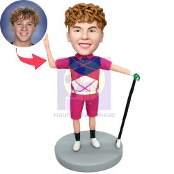 Happy Male Golfer Custom Figure Bobbleheads