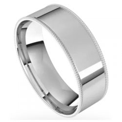 Perfect Design flat Men’s Wedding Band in 14k White Gold