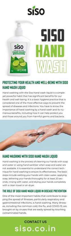 Protecting Your Health And Well-Being With Siso Hand Wash