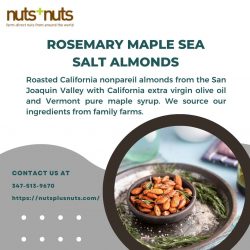 Roasted Almonds Coated in Rosemary Maple Sea Salt by Nuts + Nuts