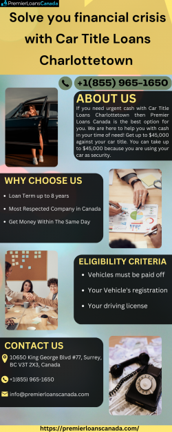 Solve your financial crisis with Car Title Loans Charlottetown