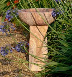 Sandstone outdoor birdbath