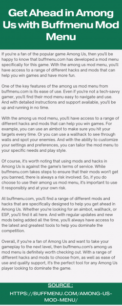 Among Us Just Got More Exciting with Buffmenu Mod Menu