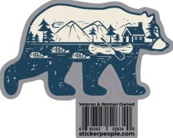 Blue Bear Canoe Sticker- Sticker People