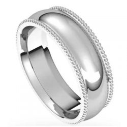 Aesthetic Design Half-Round Wedding Band for Men