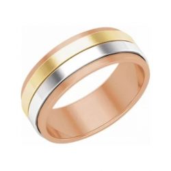 Comfort Fit Men’s Flat Edge Wedding Band in Rose Gold